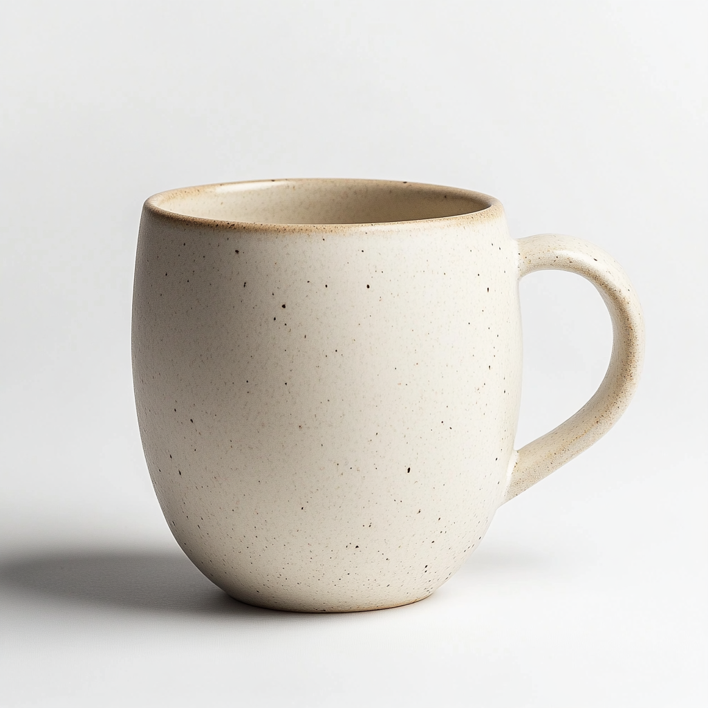 Nulip 16oz Large Ceramic Coffee Mug - Matte Cream White with Speckled Glaze - Ergonomic Handle - Dishwasher & Microwave Safe - Hand-Finished