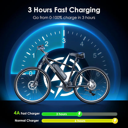 Adult Electric Bike, 350W BAFANG Motor (500W Peak), 4A 3H Fast Charging, 468Wh Li-Ion Battery, 21 Speed Gears, Air Saddle, 45 Miles 20 MPH 26" Mountain Bike Electric Bike, ANSI/CAN/UL2849 Compliant