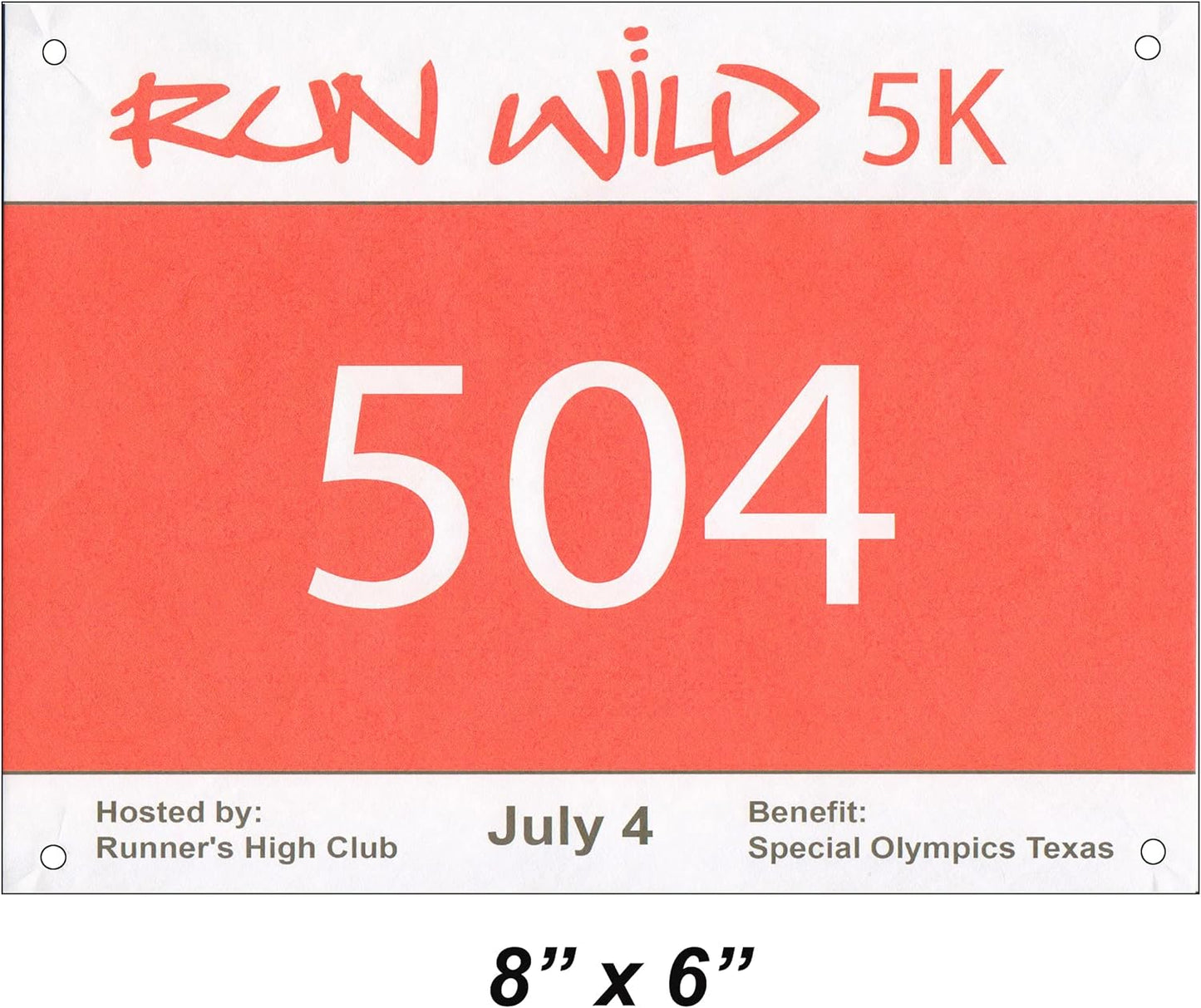 Array Stars Custom Race Bibs Personalized Full Color Printed Race Numbers, Running Bibs