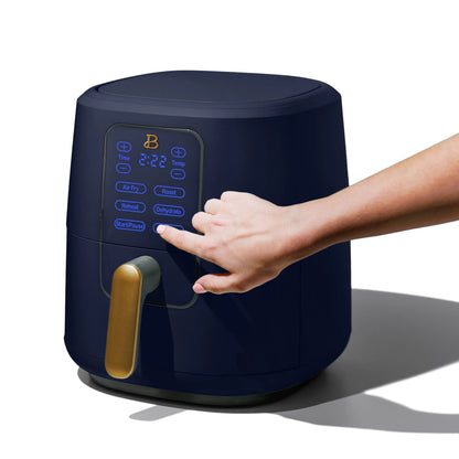 Beautiful 6 Qt Air Fryer with TurboCrisp Technology and Touch-Activated Display, Starry Night by Drew Barrymore, Blue