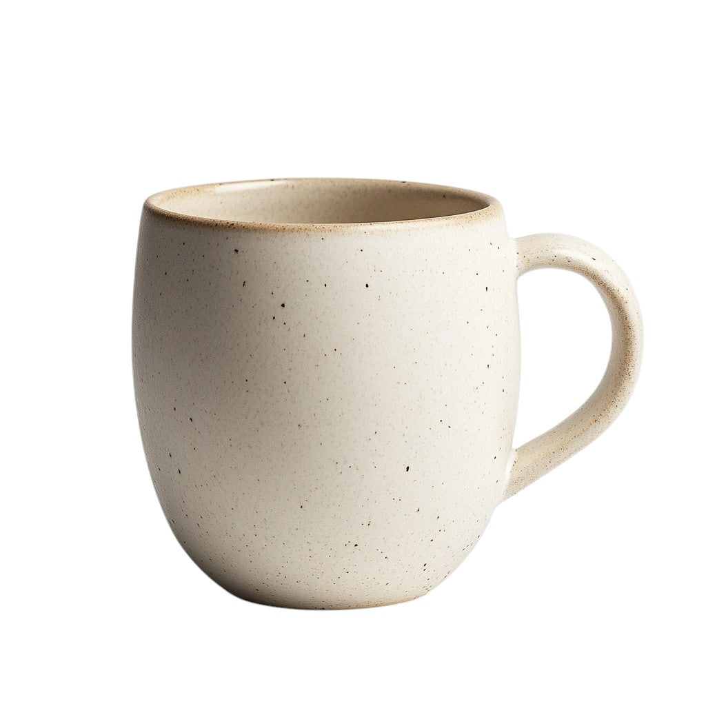 Nulip 16oz Large Ceramic Coffee Mug - Matte Cream White with Speckled Glaze - Ergonomic Handle - Dishwasher & Microwave Safe - Hand-Finished