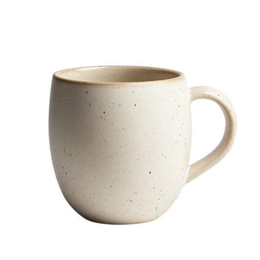 Nulip 16oz Large Ceramic Coffee Mug - Matte Cream White with Speckled Glaze - Ergonomic Handle - Dishwasher & Microwave Safe - Hand-Finished