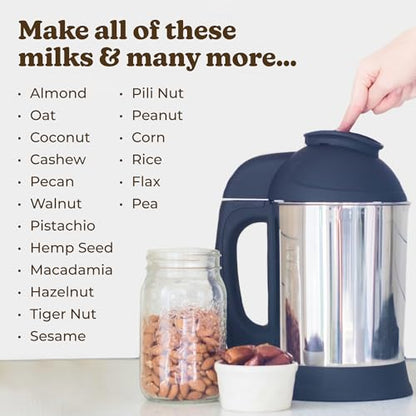 Almond Cow Nut Milk Maker Machine, Plant Based Maker for Homemade Almond, Oat, Cashew Nut Milks & More, Stainless Steel Food Machines, 5 6 Cups Per Batch, 120V: Home & Kitchen