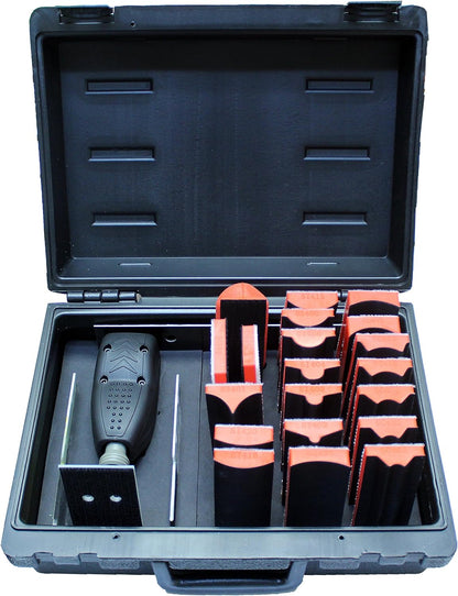 99515 Pneumatic Line Profile Sander 21 Pieces With 14 Profile Shape Blocks And Hardshell Carrying Case, 2-3/8" x 4-7/8"