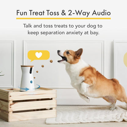 360° Cat Camera: See Your Cat from Anywhere | Rotating 360° Cat Tracking, Treat Toss, Color HD Night Vision, 2-Way Audio, Real-Time Notifications, Designed for Cats | Pet Camera w/Phone App