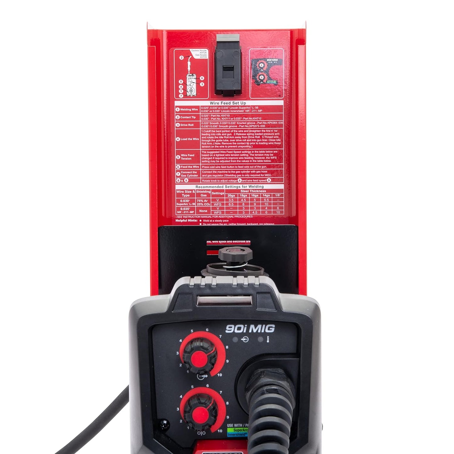 90i FC Flux Core Wire Feed Weld-PAK Welder, 120V Welding Machine, Portable w/Shoulder Strap, Protective Metal Case, Best for Small Jobs, K5255-1